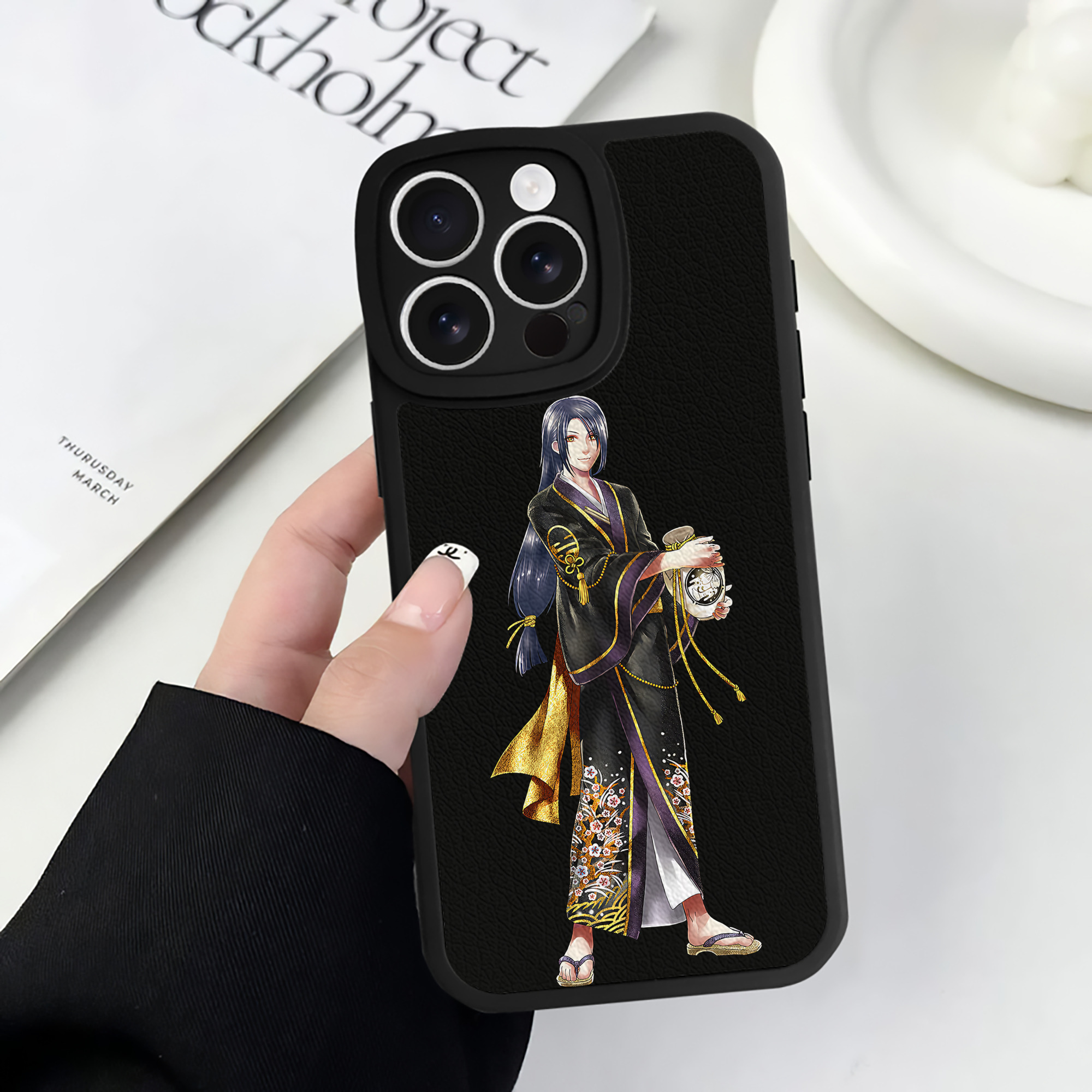 （画像用） 刀剣乱舞 Touken Ranbu 【iPhone 16シリーズ対応】シリコンスマホケース（レザー調） 材質：シリコン